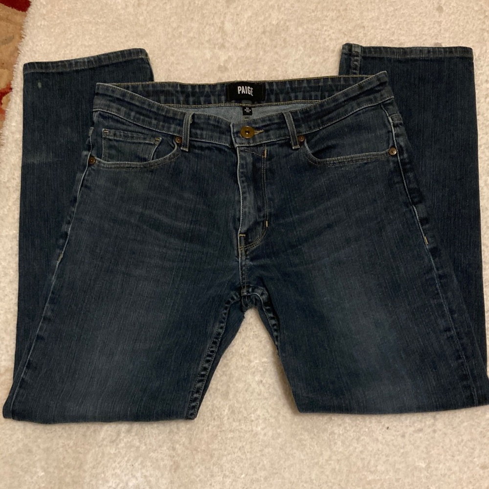 PAIGE Men's Dark Blue Straight JeansSize 31 NORMANDIE